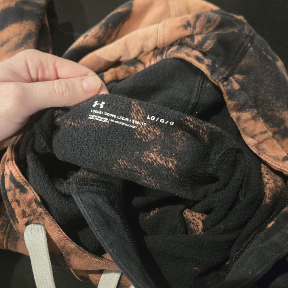 Under Armour Black and Orange Tie-Dye Hoodie